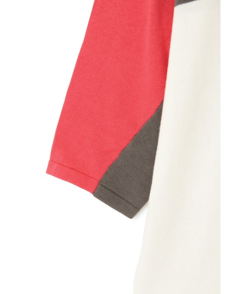 BLUE TORNADO（ブルートルネード）の「BLUE TORNADO∴BIGシルエット7分袖ラインニット（ニット/セーター・メンズ・ピンク・F）」の12枚目の写真