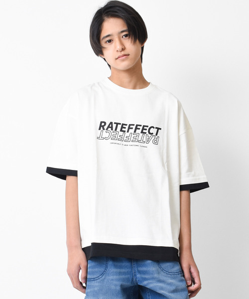 セール】レイヤード風プリントTシャツ（Tシャツ/カットソー