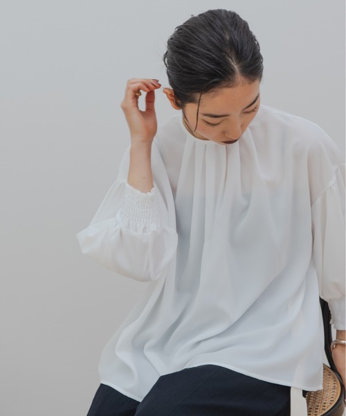 HANNE(アン)の「フロントタックギャザースリーブブラウス(シャツ/ブラウス・レディース・ホワイト/ブラック/ピンク・フリー)」の19枚目の写真