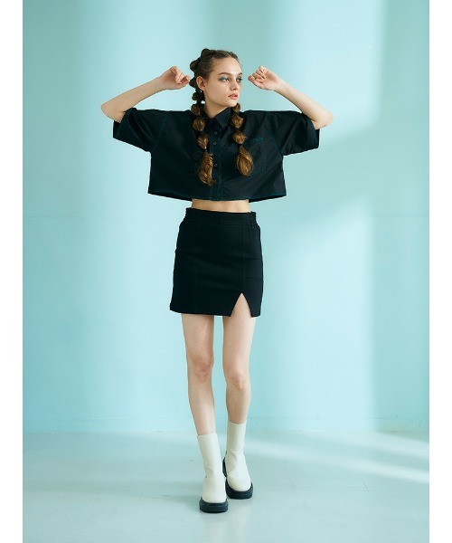 ENVYM（アンビー）の「スリットポンチミニＳＫ（スカート・レディース・ブラック・FREE）」の2枚目の写真