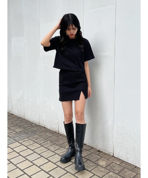 ENVYM（アンビー）の「スリットポンチミニＳＫ（スカート・レディース・ブラック・FREE）」の5枚目の写真