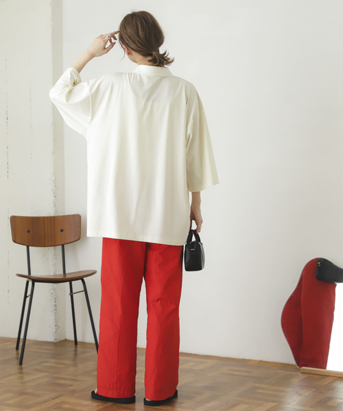 SENSE OF PLACE by URBAN RESEARCH（センスオブプレイスバイアーバンリサーチ）の「『ユニセックス』エクストラルーズポロシャツ(5分袖)（ポロシャツ・メンズ・アイボリー/ブラック/グリーン/パープル・MEDIUM/LARGE）」の11枚目の写真