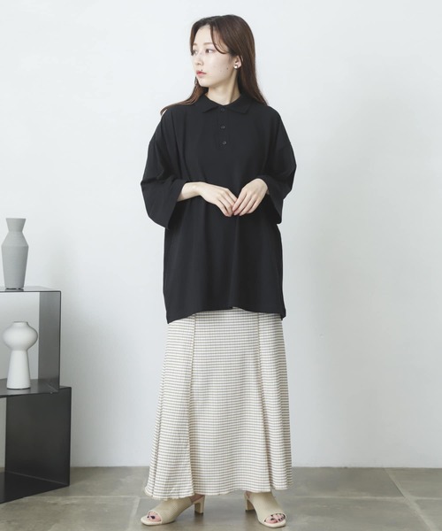 SENSE OF PLACE by URBAN RESEARCH（センスオブプレイスバイアーバンリサーチ）の「『ユニセックス』エクストラルーズポロシャツ(5分袖)（ポロシャツ・メンズ・アイボリー/ブラック/グリーン/パープル・MEDIUM/LARGE）」の18枚目の写真