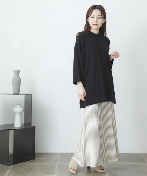 SENSE OF PLACE by URBAN RESEARCH（センスオブプレイスバイアーバンリサーチ）の「『ユニセックス』エクストラルーズポロシャツ(5分袖)（ポロシャツ・メンズ・アイボリー/ブラック/グリーン/パープル・MEDIUM/LARGE）」の19枚目の写真