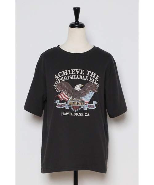 Bonjour Sagan(ボンジュールサガン)の「イーグルプリントTシャツ(Tシャツ/カットソー・レディース・チャコールグレー・FREE)」の9枚目の写真