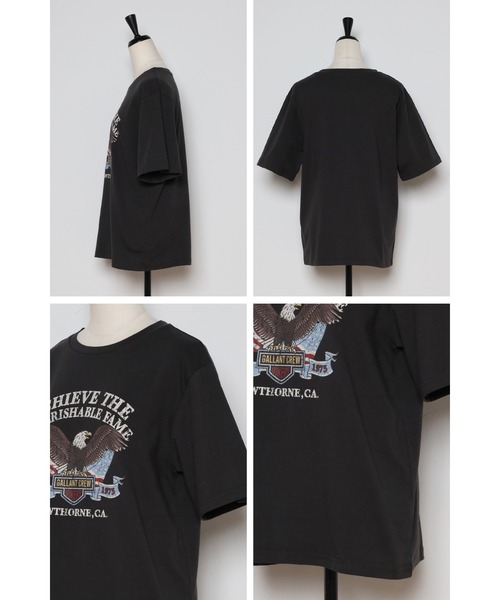 Bonjour Sagan(ボンジュールサガン)の「イーグルプリントTシャツ(Tシャツ/カットソー・レディース・チャコールグレー・FREE)」の10枚目の写真