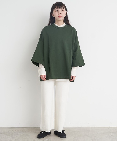 yuni(ユニ )の「ハイトインレー hem tuck oversized プルオーバー(Tシャツ/カットソー・レディース・ブラック/グリーン/ホワイト・FREE)」の20枚目の写真
