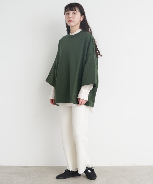 yuni(ユニ )の「ハイトインレー hem tuck oversized プルオーバー(Tシャツ/カットソー・レディース・ブラック/グリーン/ホワイト・FREE)」の21枚目の写真