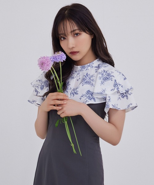 ANDGEEBEE（アンジービー）の「ビッグカラーフラワーブラウス（シャツ/ブラウス・レディース・ブルー/ネイビー・MEDIUM）」の14枚目の写真