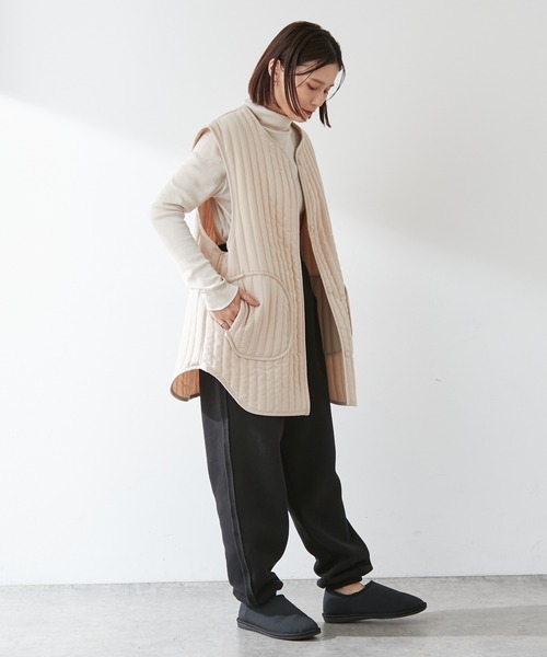 Omekashi（オメカシ）の「キルティングベスト（ベスト・レディース・ブラック/ベージュ/アイボリー・FREE）」の15枚目の写真