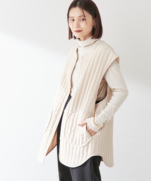 Omekashi（オメカシ）の「キルティングベスト（ベスト・レディース・ブラック/ベージュ/アイボリー・FREE）」の6枚目の写真