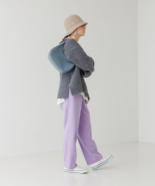 LOWELL things（ロウェル　シングス）の「●ハーフムーン2WAYショルダーミニバッグ/ホーボーバッグ（ショルダーバッグ・レディース・ブラック/ベージュ/グレイッシュブルー・フリー）」の10枚目の写真