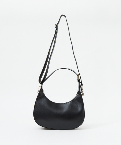 LOWELL things（ロウェル　シングス）の「●ハーフムーン2WAYショルダーミニバッグ/ホーボーバッグ（ショルダーバッグ・レディース・ブラック/ベージュ/グレイッシュブルー・フリー）」の21枚目の写真