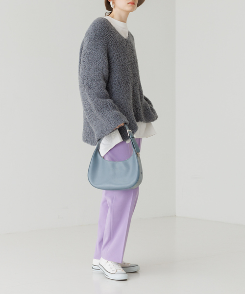 LOWELL things（ロウェル　シングス）の「●ハーフムーン2WAYショルダーミニバッグ/ホーボーバッグ（ショルダーバッグ・レディース・ブラック/ベージュ/グレイッシュブルー・フリー）」の6枚目の写真