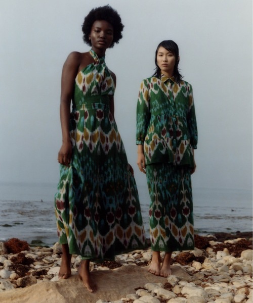 Erdem(アーデム)の「MIDI WRAP SKIRT W/ TIE WAIST DETAIL(スカート・レディース・グリーン・6/8)」の2枚目の写真