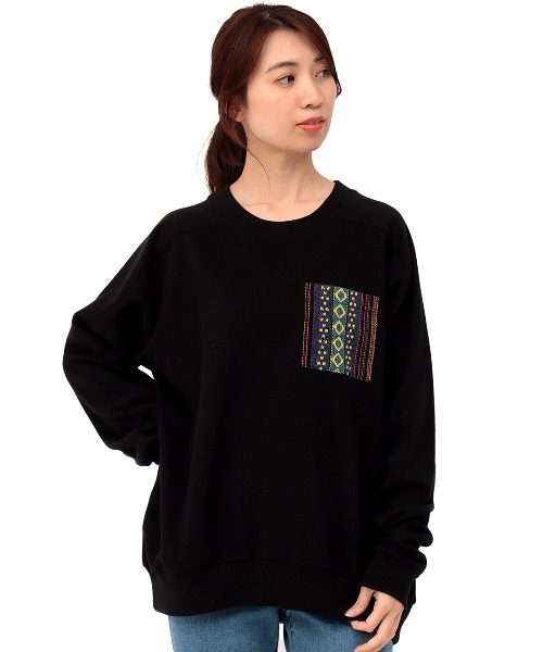 チチカカ（チチカカ）の「パッチポケットスウェットプルオーバー（スウェット・レディース・ブラック/オレンジ/その他1・FREE）」の10枚目の写真