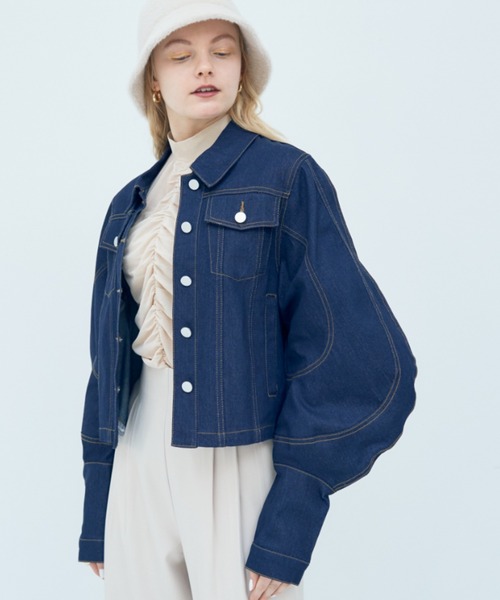 スリーブ変形デニムジャケット（デニムジャケット）｜Solace