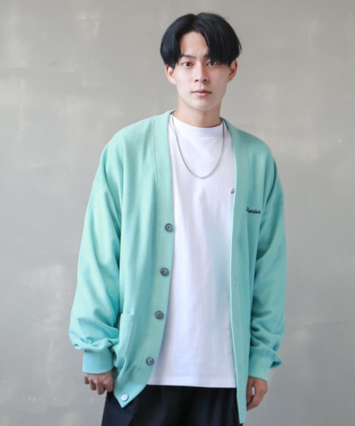 SPINNS（スピンズ）の「【ゆったりシルエット】インサイドアウト カラーカーディガン（カーディガン/ボレロ・メンズ・ブラック/レッド/サックスブルー/イエロー/ロイヤルブルー/スミクロ・ONESIZE）」の3枚目の写真