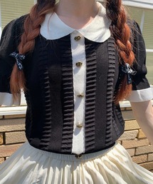 K/バイカラーニットTOPS