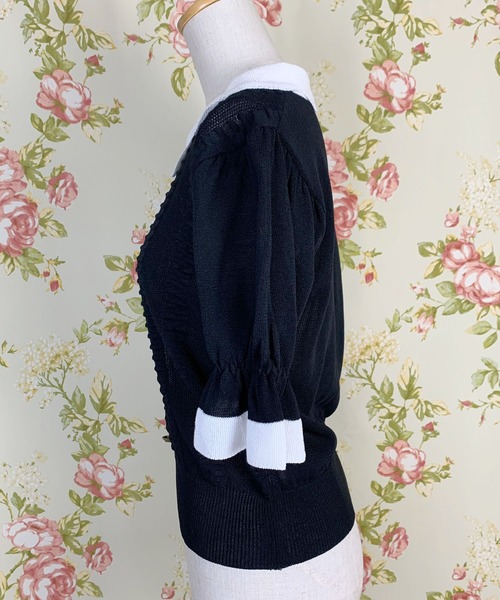 Clice de Paris（クリシェドゥパリス）の「K/バイカラーニットTOPS（ニット/セーター・レディース・ブラック・ONESIZE）」の9枚目の写真