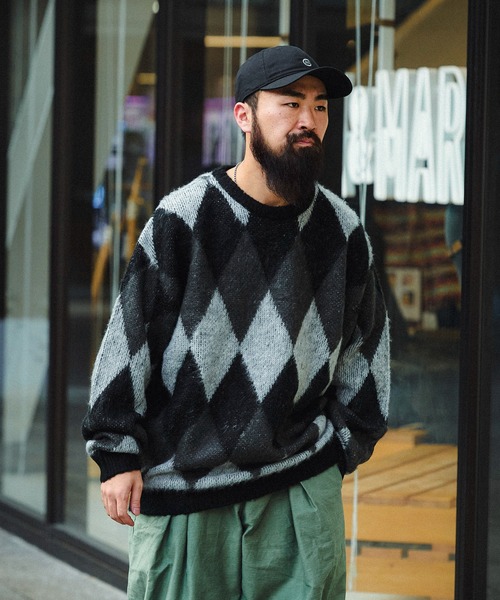 GORDON MILLER(ゴードンミラー)の「GORDON MILLER(ゴードンミラー)ダイヤ柄シャギーニットクルー 016(ニット/セーター・メンズ・グレー/ブラウン・L/M)」の21枚目の写真