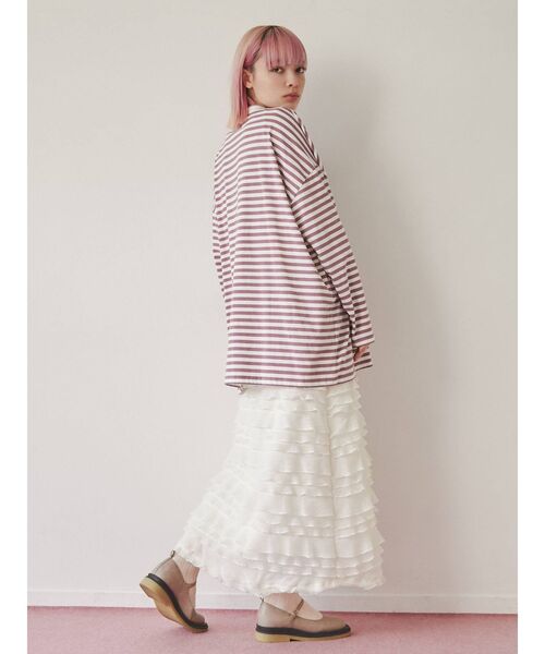 merry jenny（メリージェニー）の「Run dog long Tee（Tシャツ/カットソー・レディース・オフホワイト/ベージュ/パープル・FREE）」の10枚目の写真