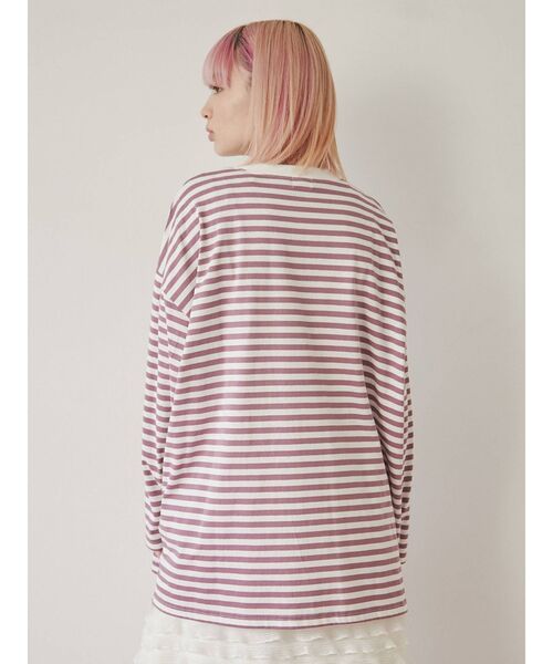 merry jenny（メリージェニー）の「Run dog long Tee（Tシャツ/カットソー・レディース・オフホワイト/ベージュ/パープル・FREE）」の15枚目の写真