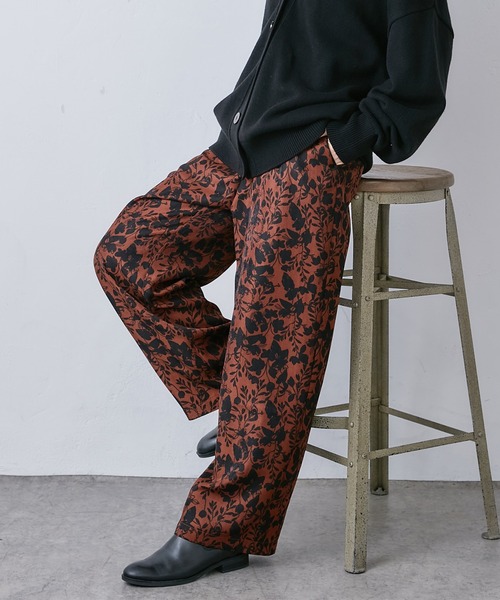 PUAL CE CIN(ピュアルセシン)の「花柄プリントパンツ(その他パンツ・レディース・ブラック/ベージュ・FREE)」の5枚目の写真