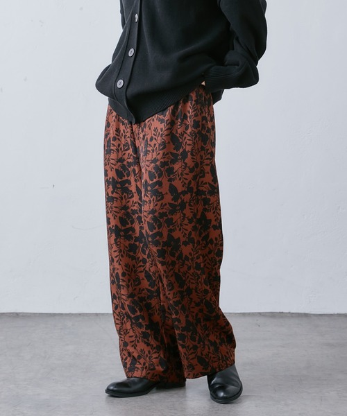 PUAL CE CIN(ピュアルセシン)の「花柄プリントパンツ(その他パンツ・レディース・ブラック/ベージュ・FREE)」の6枚目の写真