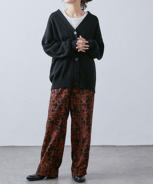 PUAL CE CIN(ピュアルセシン)の「花柄プリントパンツ(その他パンツ・レディース・ブラック/ベージュ・FREE)」の7枚目の写真