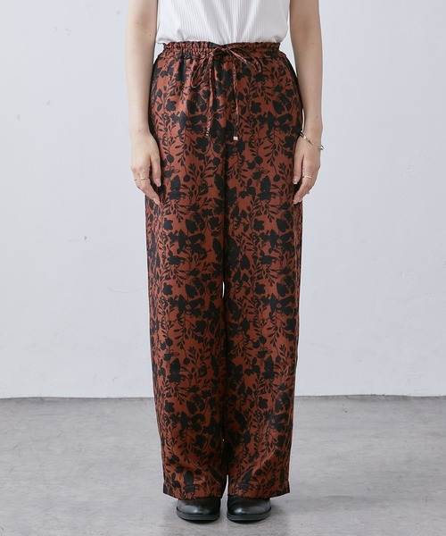 PUAL CE CIN(ピュアルセシン)の「花柄プリントパンツ(その他パンツ・レディース・ブラック/ベージュ・FREE)」の8枚目の写真