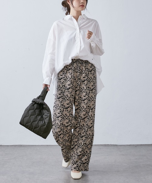 PUAL CE CIN(ピュアルセシン)の「花柄プリントパンツ(その他パンツ・レディース・ブラック/ベージュ・FREE)」の3枚目の写真