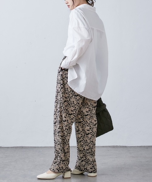 PUAL CE CIN(ピュアルセシン)の「花柄プリントパンツ(その他パンツ・レディース・ブラック/ベージュ・FREE)」の4枚目の写真