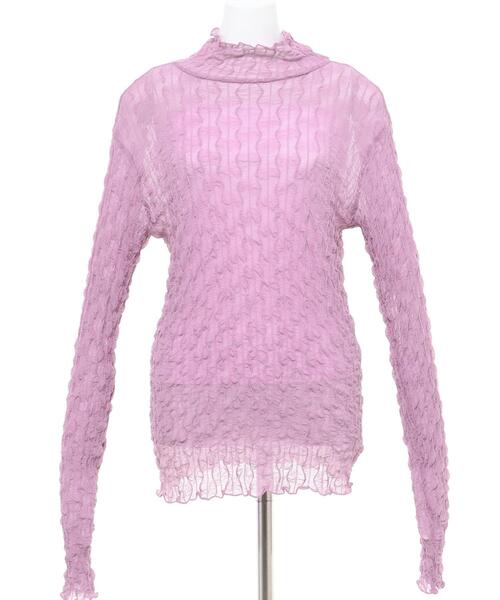 INGNI（イング）の「シアーウェーブメロウトップス（その他トップス・レディース・パープル/ブラック/オフホワイト・M）」の4枚目の写真