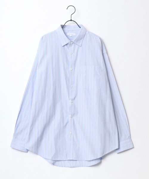 Lazar(ラザル)の「別注 Oversize Broad Stripe Regular Collar Shirt/オーバーサイズ ブロード ストライプ レギュラーカラーシャツ(シャツ/ブラウス・メンズ・ブルー系その他2/ブルー系その他/ベージュ系その他/ブルー系その他3・M/L)」の8枚目の写真