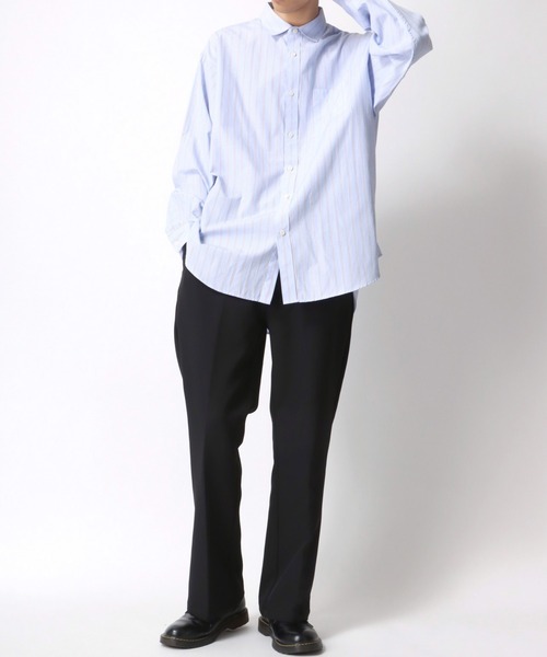 Lazar(ラザル)の「別注 Oversize Broad Stripe Regular Collar Shirt/オーバーサイズ ブロード ストライプ レギュラーカラーシャツ(シャツ/ブラウス・メンズ・ブルー系その他2/ブルー系その他/ベージュ系その他/ブルー系その他3・M/L)」の17枚目の写真