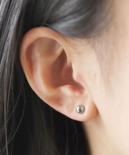 ミニピアス2点❁⃘*.゜ステンレス セール】金属アレルギー対応 ユニセックス丸玉ボールステンレス