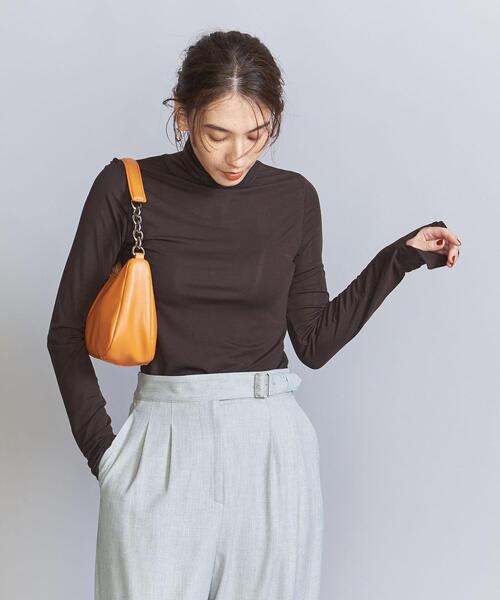 BEAUTY&YOUTH UNITED ARROWS(ビューティーアンドユースユナイテッドアローズ)の「ベアフライス タートルネック カットソー(Tシャツ/カットソー・レディース・ピンク/ダークブラウン/ホワイト/ブラック・FREE)」の4枚目の写真