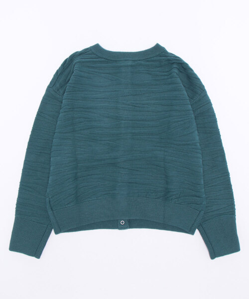 Q（キュー）の「ゼブラ柄2wayニットカーディガン（カーディガン/ボレロ・レディース・グレー/グリーン・MEDIUM）」の3枚目の写真