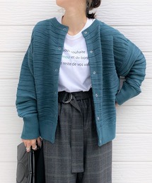 Q | ゼブラ柄2wayニットカーディガン(カーディガン/ボレロ)