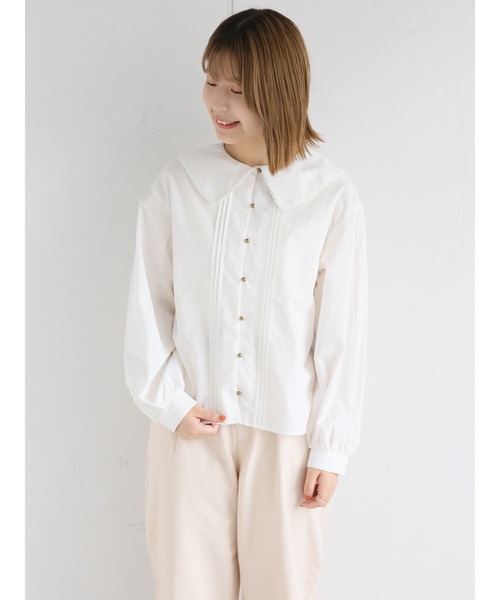 ehka sopo（エヘカソポ）の「スカラップレース衿ブラウス（シャツ/ブラウス・レディース・オフホワイト/キナリ/ベージュ・ﾌﾘ-）」の2枚目の写真