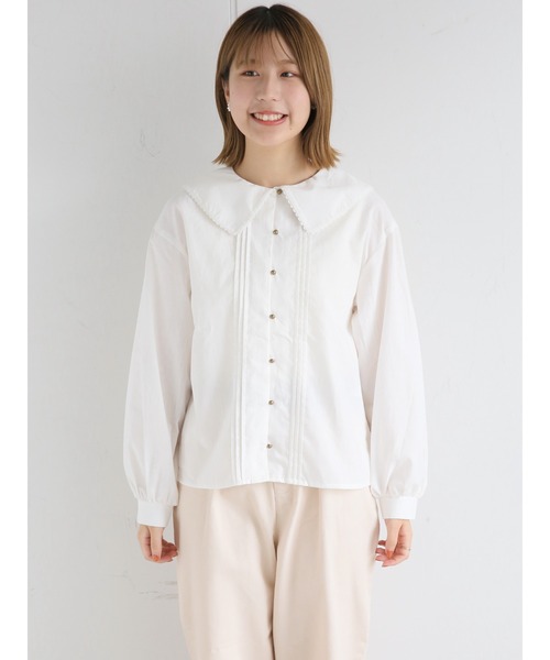 ehka sopo（エヘカソポ）の「スカラップレース衿ブラウス（シャツ/ブラウス・レディース・オフホワイト/キナリ/ベージュ・ﾌﾘ-）」の4枚目の写真