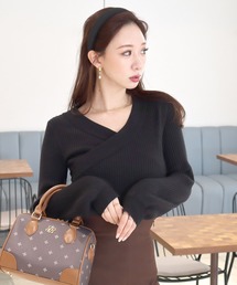 ROYAL PARTY | カシュクールリブニットトップス(ニット/セーター)