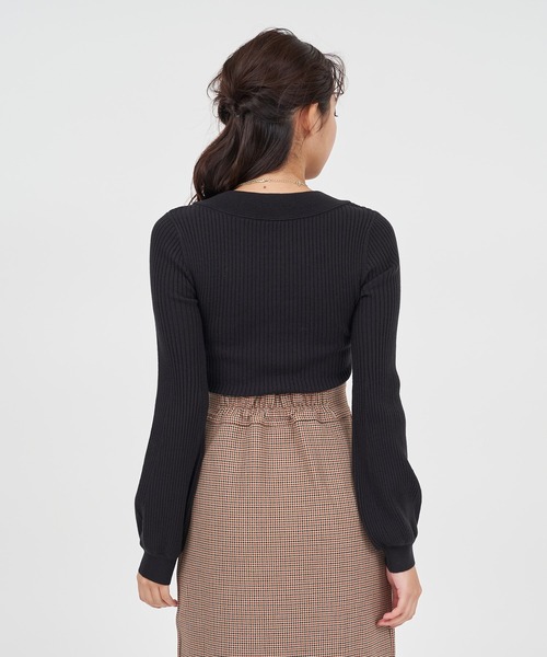 ROYAL PARTY(ロイヤルパーティー)の「カシュクールリブニットトップス(ニット/セーター・レディース・ブラック/ピンク/オフホワイト・FREE)」の19枚目の写真