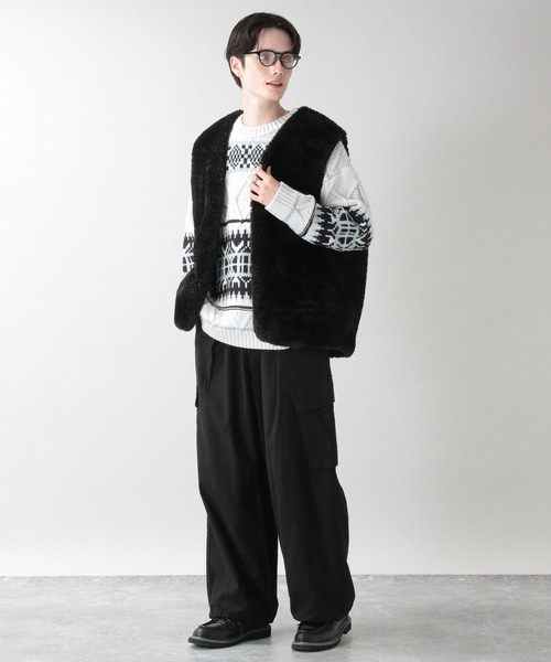 RAGEBLUE（レイジブルー）の「フェイクファー/ルーズベスト2（ベスト・メンズ・ブラウン/ブラック・ONE SIZE）」の22枚目の写真