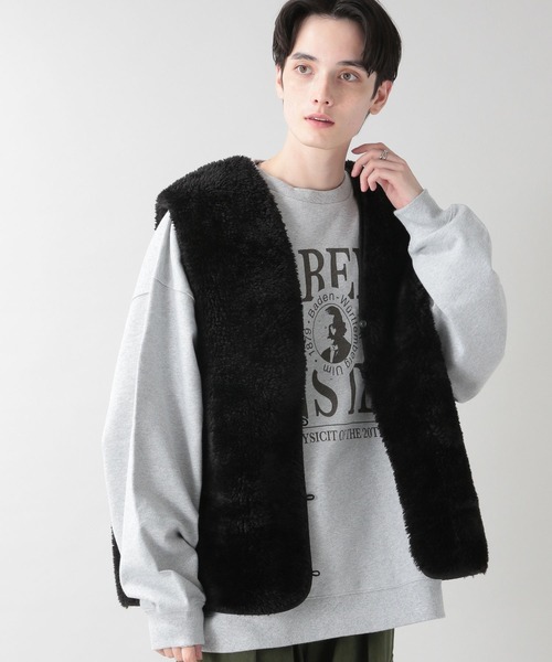RAGEBLUE（レイジブルー）の「フェイクファー/ルーズベスト2（ベスト・メンズ・ブラウン/ブラック・ONE SIZE）」の7枚目の写真