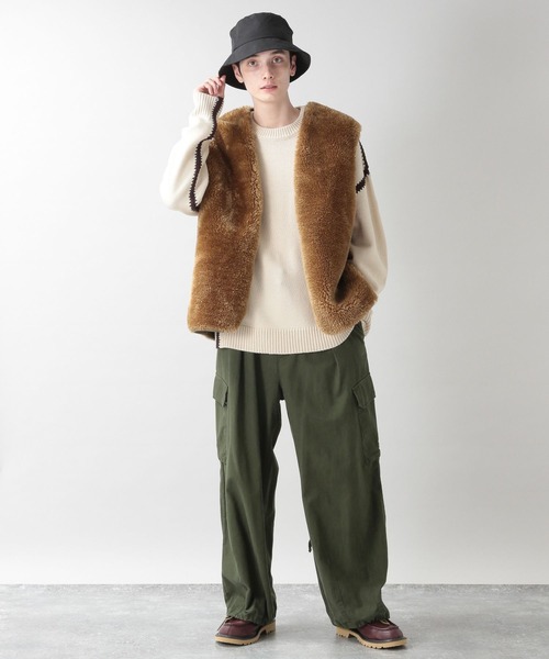 RAGEBLUE（レイジブルー）の「フェイクファー/ルーズベスト2（ベスト・メンズ・ブラウン/ブラック・ONE SIZE）」の4枚目の写真