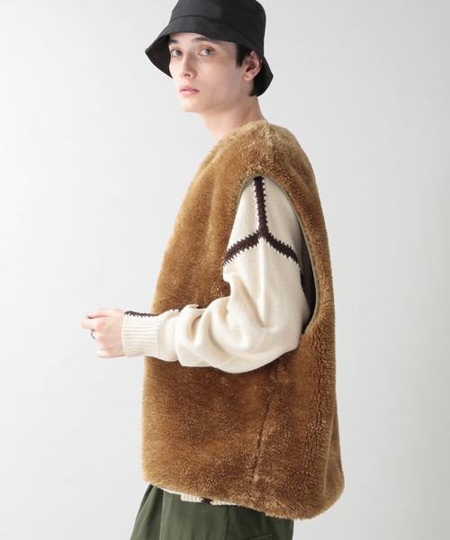 RAGEBLUE（レイジブルー）の「フェイクファー/ルーズベスト2（ベスト・メンズ・ブラウン/ブラック・ONE SIZE）」の9枚目の写真