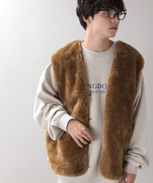 RAGEBLUE（レイジブルー）の「フェイクファー/ルーズベスト2（ベスト・メンズ・ブラウン/ブラック・ONE SIZE）」の10枚目の写真