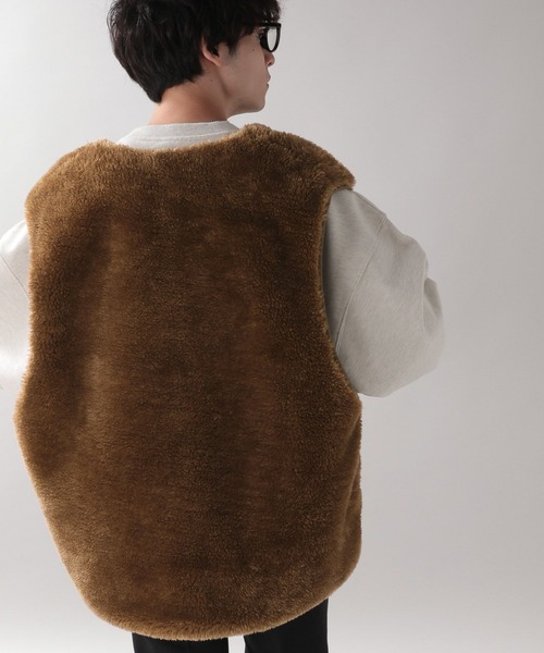 RAGEBLUE（レイジブルー）の「フェイクファー/ルーズベスト2（ベスト・メンズ・ブラウン/ブラック・ONE SIZE）」の20枚目の写真